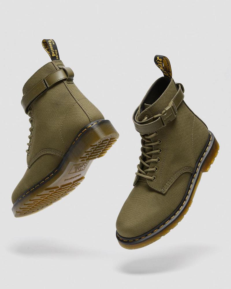 Olive Men's Dr Martens 1460 Futura Olive Strap Lace Up Boots | CA 511CTV